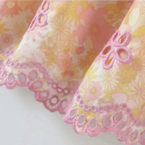 Goodnight Macaroon- Abby Square neck floral embroidered mini dress - Picture 5 of 9